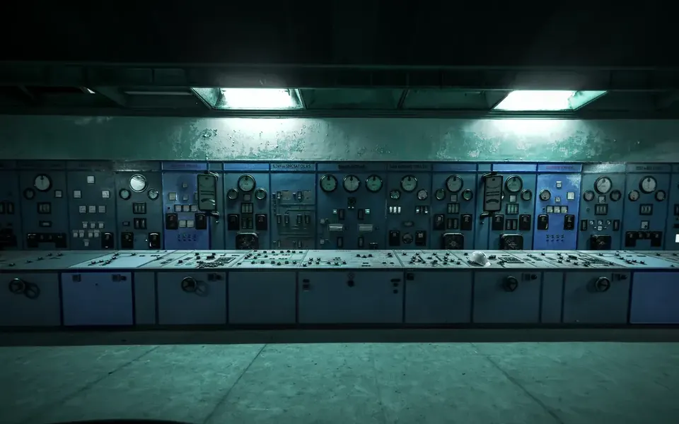 Interior of a nuclear energy control facility