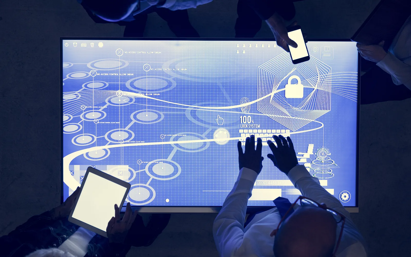 Cybersecurity team responding to an active incident on shared screens