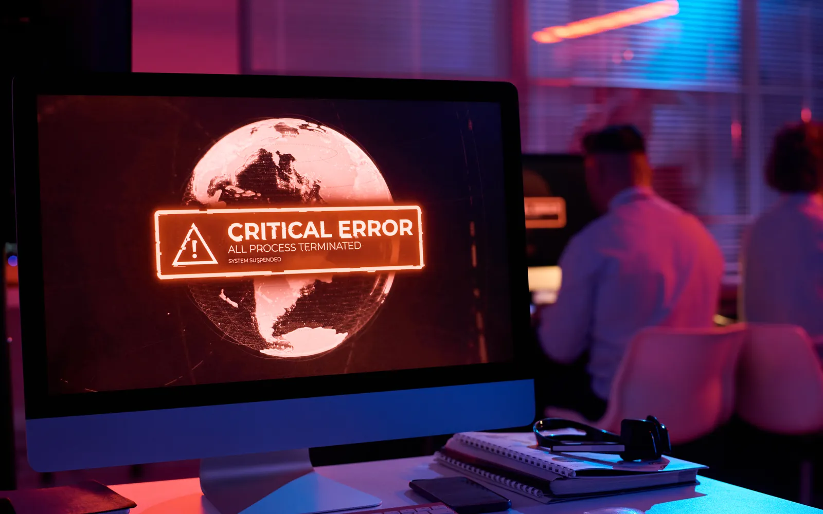 CRITICAL ERROR alert on a monitoring console during an active investigation