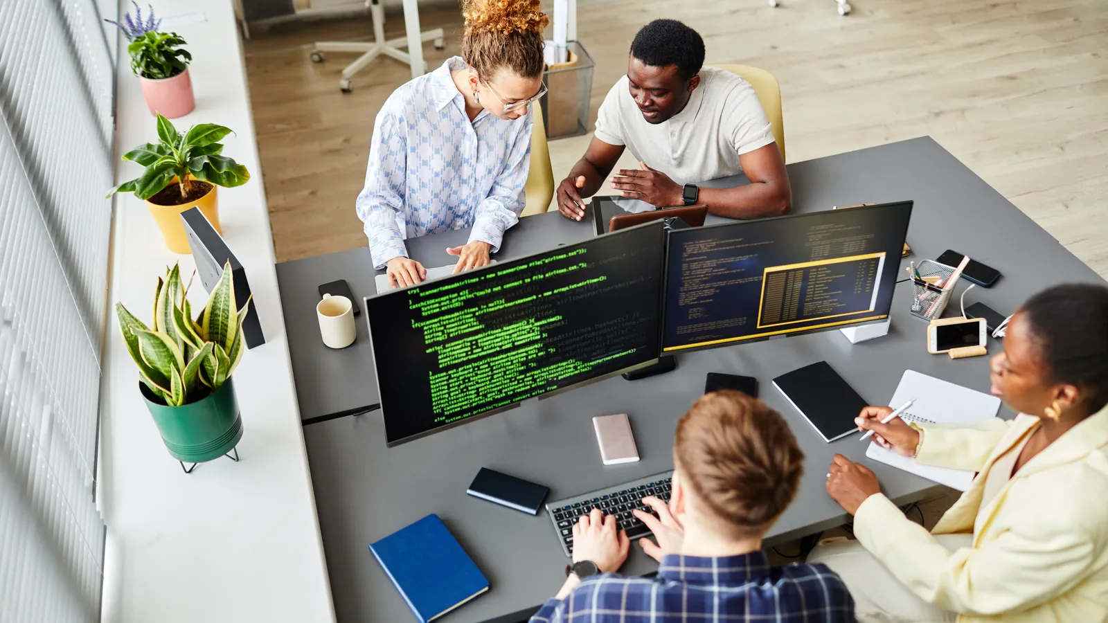 Glexia engineering and analyst team collaborating on a secure code review